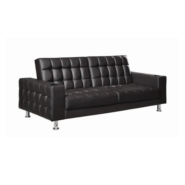 Pacheco Adjustable Sofa Bed With Cup Holders Dark Brown Com Pacheco Adjustable Sofa Bed With Cup, Coaster Furniture Braxton Black Sofa Bed
