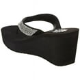 thumbnail image 5 of Yellow Box Glorian Rhinestone Detail Wedge Platform Flip Flops Clear (Black Glorian, 7.5), 5 of 6