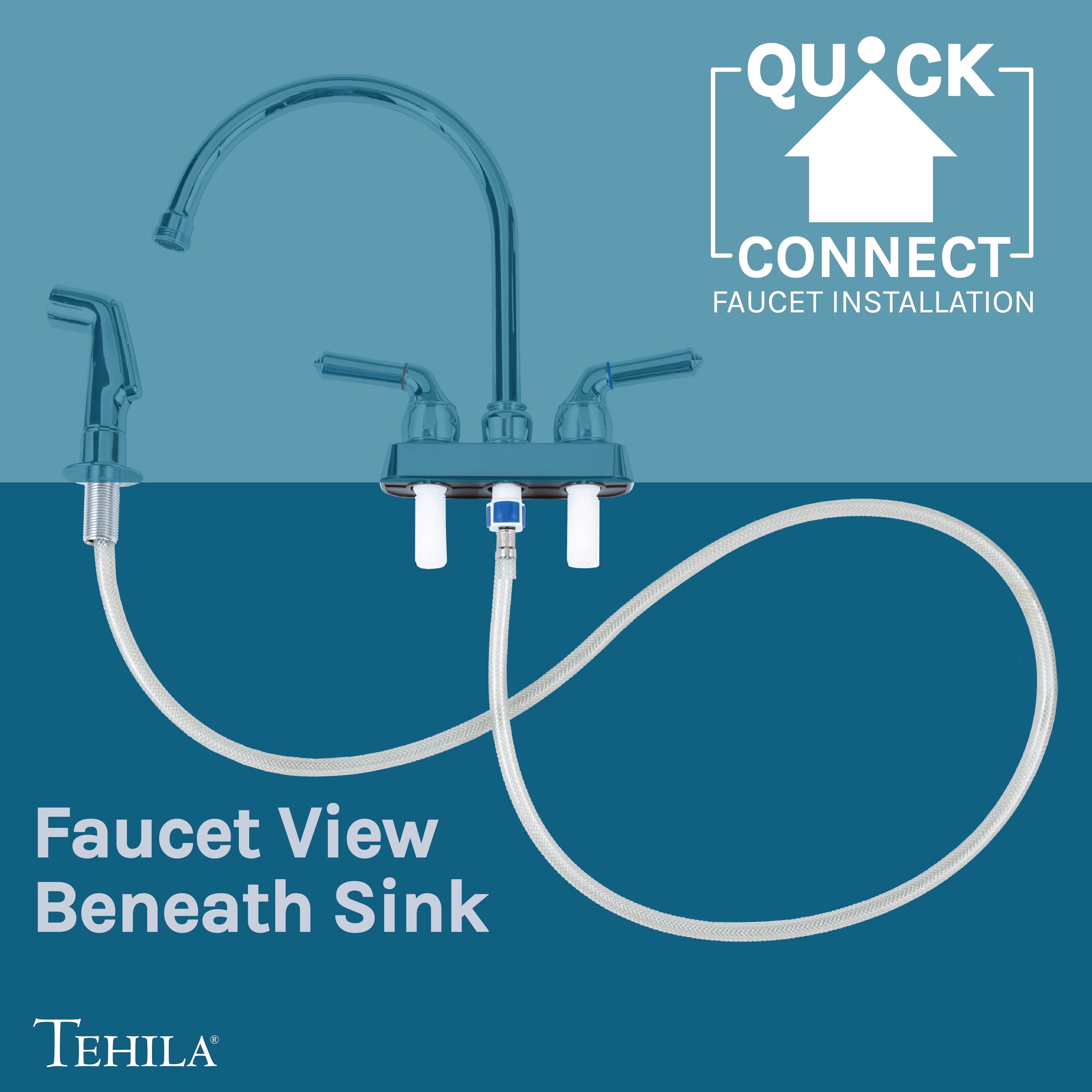 TEHILA Space Saver 16 Gallon Black Utility Sink with Chrome Finish Faucet & Side-Sprayer
