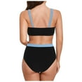 thumbnail image 2 of BOBOGOJP Women Plus Size High Waisted Bikini - Ribbed Two Piece Swimsuit Tummy Control Bathing Suit V-Wired 2026 Swimwear Black for Size M, 2 of 8
