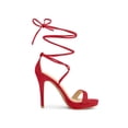 thumbnail image 3 of BLISSFUL STEP Women's Sandals Stiletto Heels Platform Heels Lace up Sandals Red 10, 3 of 8