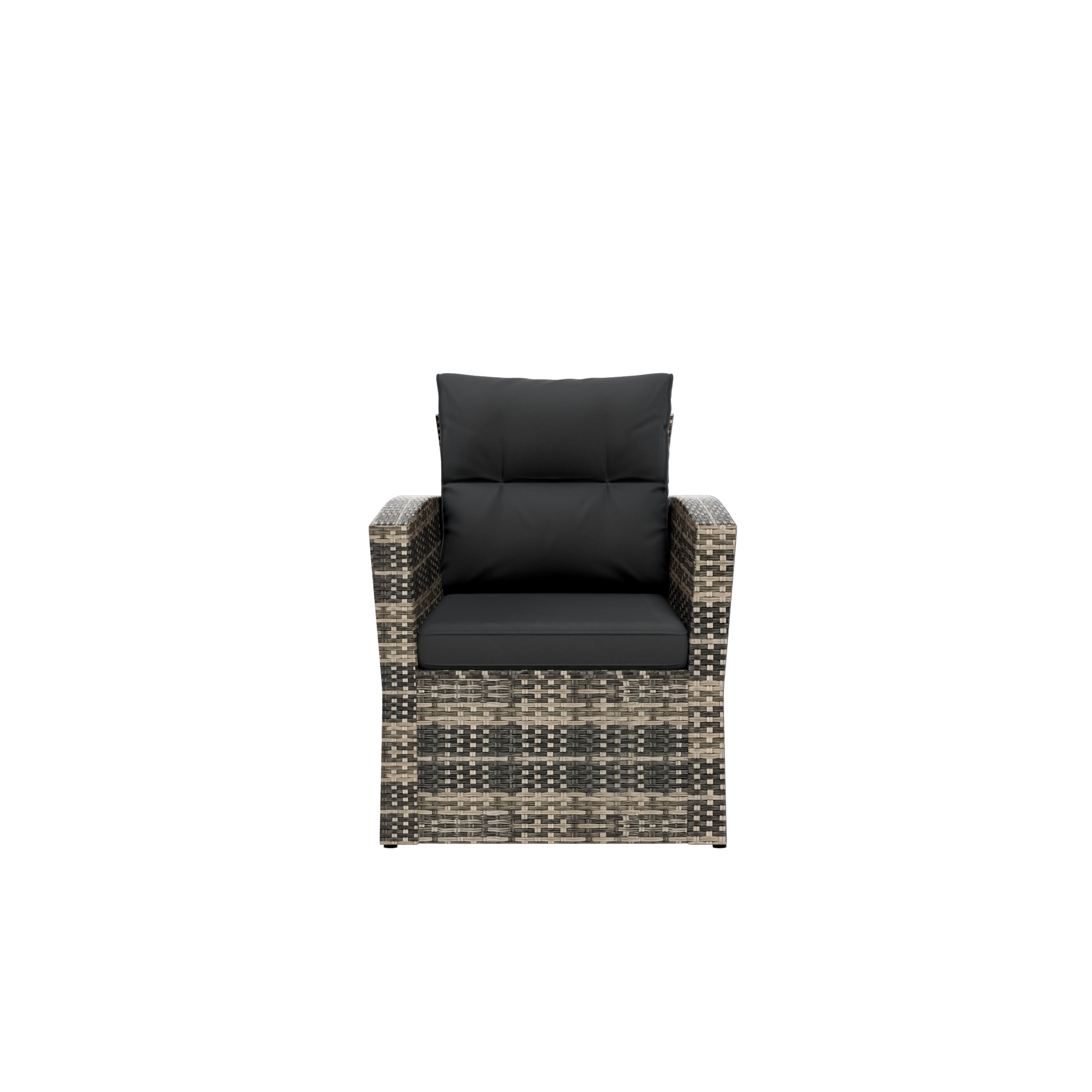 Westin Outdoor 6-Pieces Sofa Conversation Set PE Rattan Wicker Furniture, Brown/Gray