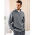 thumbnail image 2 of Fexilor Men's Cable Knit Quarter Zip Pullover Sweater Lightweight Long Sleeve Business Casual Sweaters, 2 of 7