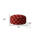thumbnail image 3 of HomeRoots 24" Red And White Cotton Round Stag Pouf Cover, 3 of 6