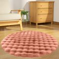thumbnail image 4 of Hiroekza Premium Round Velvet Carpet Rugs - Soft, Non-Slip Floor Mat for Living Room, Bedroom, Bathroom (24x24 Inches, Multiple Colors) Pink, 4 of 4