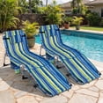 thumbnail image 4 of Goplus Chaise Longue Pliante d'Extérieur à 5 Positions avec Ouverture pour le Visage et Repose-Pieds Réglable Bleu Marine, 4 of 9