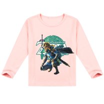 Boys Girls The Legend of Zelda Long Sleeve Cotton T-shirt with Attractive Print, Seasonal Essential