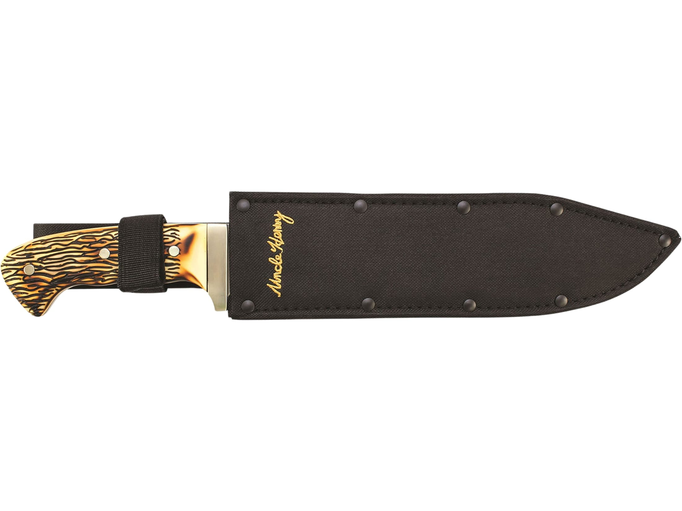 Uncle Henry Stagalon Bowie Fixed Blade Knife 10" Bowie 7Cr17MoV Stainless Blade Bonelon Handle Stag
