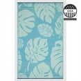 thumbnail image 5 of FH Home Outdoor Rug - Waterproof, Fade Resistant, Reversible - Premium Recycled Plastic - Tropical, Botanical - Patio, Deck, Porch, Balcony - Hana Leaves - Blue - 5 x 8 ft, 5 of 9