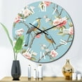 thumbnail image 3 of Designart "Chinoiserie Featuring Birds and Peonies XV" Floral Oversized Wall Clock, 3 of 5