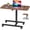 Walnut Brown, variant on Romorgniz Side End Table with Wheels C-Shaped Table Height Adjustment Rolling Desk with Extended Desktop, White