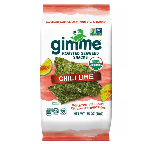 Gimme Snacks Organic Roasted Seaweed Chip Chili Lime - .35oz