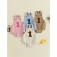 thumbnail image 3 of BemeyourBBs Infant Baby Boy Girl First Birthday Outfit  one-piece  Romper Overalls 1st Years Old Birthday Clothes Loose Fit Number Print Sleeveless Bodysuit Playsuit Jumpsuit, 3 of 9