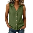 thumbnail image 2 of Purcolt Women's Sleeveless Button-Down Shirts Collared V-Neck Tank Top Casual Summer Blouses, S-XXL, 2 of 7