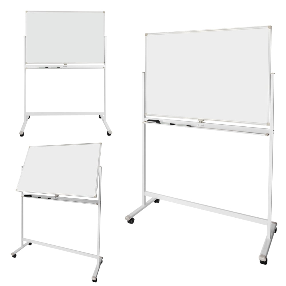 ShowMaven 48x32 Inch, 6 ft Mobile White Board Dry Erase Teaching Board with Sturdy