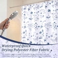 thumbnail image 5 of Floral Shower Curtain Botanical Print Fabric Shower Curtain with 12 Hooks, Waterproof Watercolor Vintage Farmhouse Bathroom Decor, 70.8" x 70.8", 5 of 8