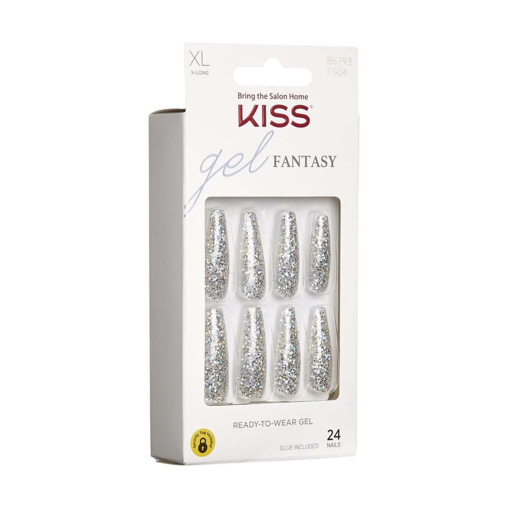KISS Gel Fantasy Ready-to-Wear Fake Nails, ‘Best Friend’, 28 Count
