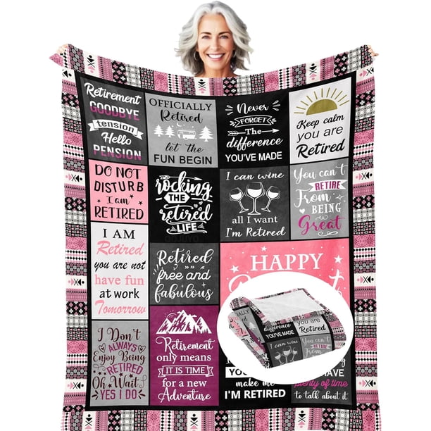 LHSHID Retirement Gifts for Women in Spanish Regalos De Jubilación para Mujeres Retired Gifts Blankets Mantas De Regalos para Jubilados Regalos De Despedida para Colegas Femeninas 60"x80"