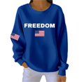 thumbnail image 4 of Chandail à Col Rond Bleu pour Femmes à Imprimé Falg Américain, Chandail « A True Patriot Shirt » à Manches Longues, 4 of 4