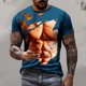 thumbnail image 2 of Camisetas de Manga Larga de los Hombres Casual Muscle Print Graphic Tee, Camiseta de Cuello de Tripulación de Manga Corta para las Vacaciones Diarias, 2 of 9