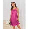 thumbnail image 2 of Ekouaer Silky Satin Nightgown for Women Sleeveless Sleepwear Tank Night Shirts Pleated Sleepshirt Casual Dress, 2 of 6