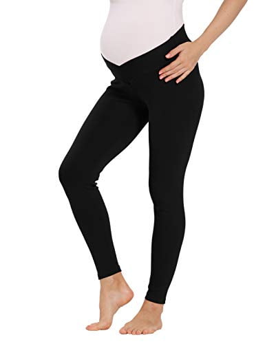 V VOCNI Womens Faux Leather Maternity Leggings Pants Stretchy Over-Belly Pregnancy Tights