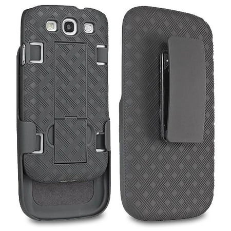 Samsung Galaxy S3 Case, SOGA [Holster Combo Series] Slim Hard Armor Case with Kickstand and Swivel Belt Clip Samsung Galaxy S3 - (Escort Solo S3 Best Price)