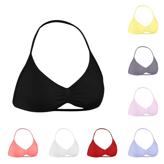 Lovzfmll Bras for Women, Plus Size Wireless Bralette, Halter Full Coverage Pull-On Stretchable Lightweight Comfort Bra