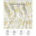 thumbnail image 5 of Boho Yellow Floral Wrap Around Bed Skirts for King Bed 18" Drop,Bed Skirt with Adjustable Elastic Belt Dust Ruffle Bed Valance for Bedroom Hotel Vintage Farmhouse Paisley Plant Leaf Bed Frame Cover, 5 of 7