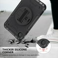 thumbnail image 6 of Shockproof Case for Samsung Galaxy Tab A9 8.7" SM-X110 X116 X118, Military Grade Protection Rotating Stand Hand Strap Shoulder Strap Kids Friendly Bumper Rugged Case for Galaxy Tab A9,Black, 6 of 8