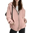 thumbnail image 4 of Lumtrix Hoodies for Women Zip Up,Y2K Oversized Sweatshirts Hooded Long Sleeve Fleece Lined Casual Hoodie Soft Outerwear 2025 Clothes Light pink 2XL, 4 of 4