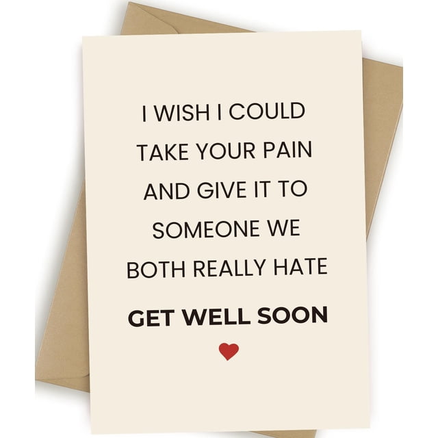 Tarjeta de pronta recuperación HEALSLA divertida para recuperación de cirugía