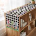 thumbnail image 6 of Table Runners 90 Inches Long Dress Scarves, Easter Bunny Gnomes Farmhouse Coffee/Dining/Kitchen Table Runner for Living Room, Spring Easter Eggs Floral Black Plaid 13x90 Inch, 6 of 9