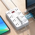 thumbnail image 4 of Protector contra sobretensiones Power Strip SMNICE, 8 salidas, 6 USB, cable de 10 pies, 4 of 7