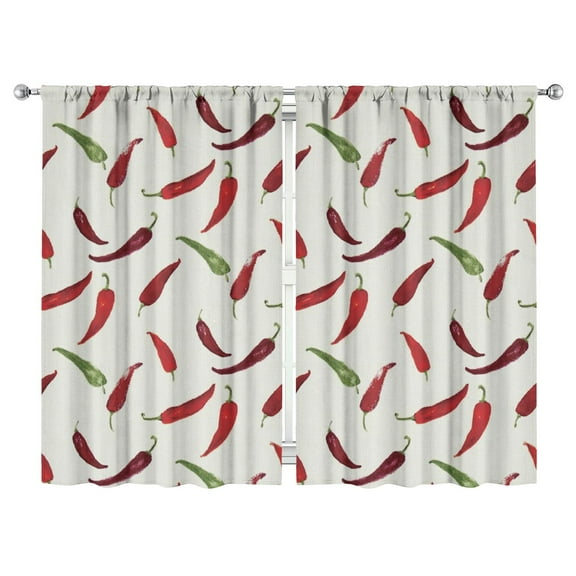 Boys Girls Kids Nursery Curtains Red Chili Peppers Print Pattern Window Drapes for Living Room Bedroom Playroom Decor Rod Pocket 52x84Inch 2 Panels