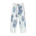 thumbnail image 4 of Xecao Pale Blue Lotus Flowers Men's Straight Lounge Pajama Pants: The Ultimate in Comfortable Sleepwear, 4 of 9