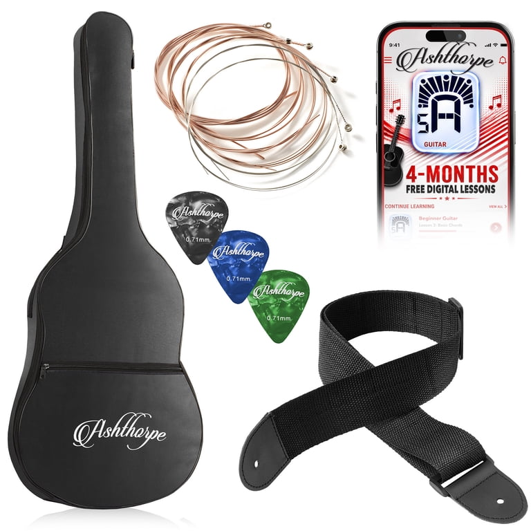 Ashthorpe 30-Inch Kids Acoustic Guitar Starter Kit, Blue photo 6
