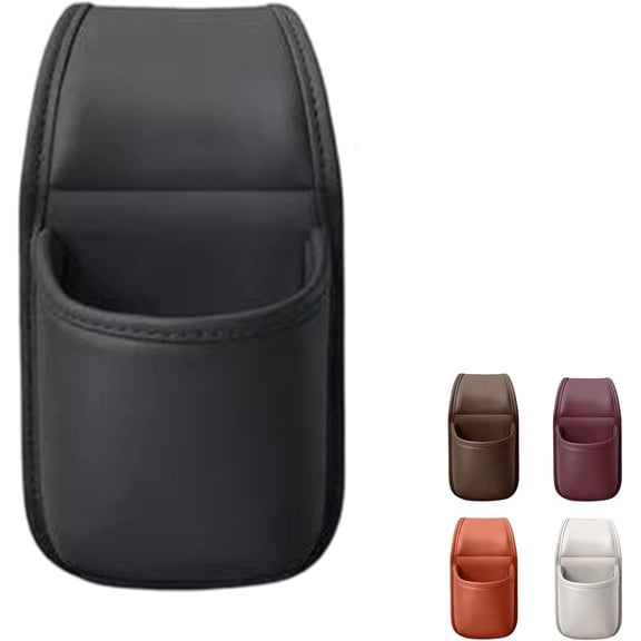 Leather Car Door Cup Holder for Window, Wide-Mouth Organizer for Drinks and Phone, Slim Profile PU Leather Car Storage Pouch