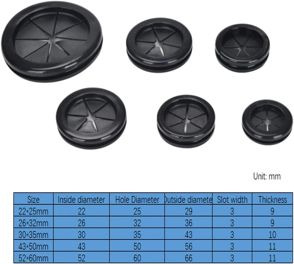 BUTTERFLY- Aifeier Et 1" Id 1-1/4" Drill Hole Rubber Grommets Double Sided Rubber Hole Plug