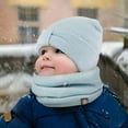 thumbnail image 5 of HNMKIU Autumn Winter Kids Hat Scarf 3-Piece Set Cozy Bow Design Baby Toddler Toddlers Warm Knit Accessories Boys Girls Outdoor Playwear Grey - One Size, 5 of 9