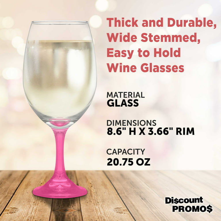 DISCOUNT PROMOS 10 ARC Cachet White Wine Glasses Set, 19 oz. - Barware,  Sturdy, Vibrant - Green