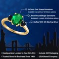 thumbnail image 2 of Gem Stone King 18K Yellow Gold Plated Silver Green Nano Emerald and Black Onyx Engagement Ring for Women | 1.94 Cttw | Oval 9X7MM | Gemstone May Birthstone | Size 5, 2 of 6