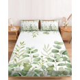 thumbnail image 2 of Twin Sze Fitted Sheet Set - Green Eucalyptus 2 Piece Bedding Sets 16" Deep Pocket Fitted Sheet with 1 Pillowcase, Farmhouse Botanical Leaves Brushed Microfiber Hotel Luxury Bed Sheets, 2 of 9
