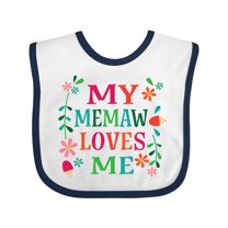 Inktastic My Memaw Loves Me Girl Grandchild Girls Baby Bib