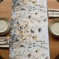 thumbnail image 5 of Watercolor Floral 108 Inch Table Runner, Spring Blooms Botanical Farmhouse Dresser Scarf Cotton & Linen Tablerunner for Dining/Kitchen Island/Holiday Party Décor 13" x 108", 5 of 9