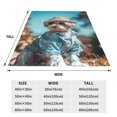 thumbnail image 3 of Fotbe Stylish Dog in Denim Outfit Manta de Franela Acolchonada con Estampado, Súper Suave y Esponjosa, Extra Grande para Sofá, Cama, Uso Todo el Año-80"x60", 3 of 7