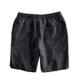 thumbnail image 3 of Chino Shorts for Men Drawstring Elastic Waist Shorts Casual Classic Fit Summer Beach Vacation Mid-Length Shorts with Pockets Solid Color Sweatshorts,Black M, 3 of 3