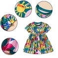 thumbnail image 2 of AJZIOJIRO Robe Décontractée pour Filles 3-8 Ans pour Bébé Été Col Rond Robe Ample en Coton Imprimé Dessin Animé Mignon, 2 of 9
