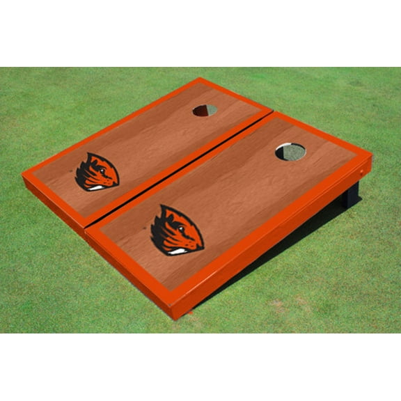 Oregon State University Orange Rosewood Matching Borders Cornhole Boards