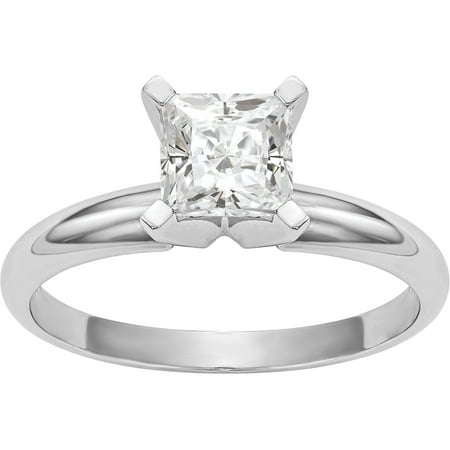 14kt 1.3 Carat 6.0mm Princess Moissanite Solitaire Ring